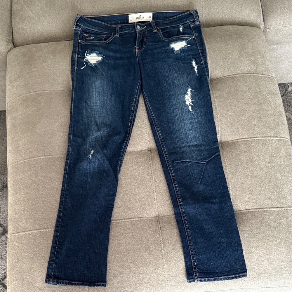 Hollister Dark Blue Distressed Skinny Jeans